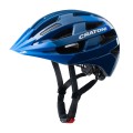 Cratoni Bicycle Helmet Velo X (Reflectors, Neck Protection, Strap Guide, Removable Visor, 220g, Glossy) Blue